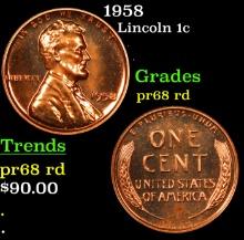 Proof 1958 Lincoln Cent 1c Grades Gem++ Proof Red