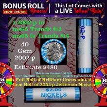 INSANITY The CRAZY Nickel Wheel 1000s won so far, WIN this 2002-p BU  roll get 1-5 FREE
