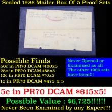 Original sealed box 5- 1986 United States Mint  Sets