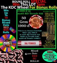 CRAZY Penny Wheel Buy THIS 1990-d solid Red BU Lincoln 1c roll & get 1-10 BU Red rolls FREE WOW