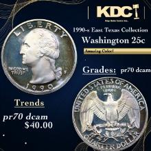 Proof 1990-s Washington Quarter East Texas Collection 25c Graded pr70 dcam By SEGS