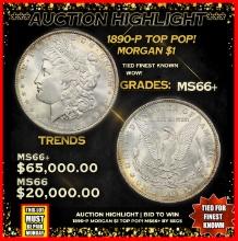 ***Auction Highlight*** 1890-p Morgan Dollar TOP POP! $1 Graded ms66+ BY SEGS (fc)
