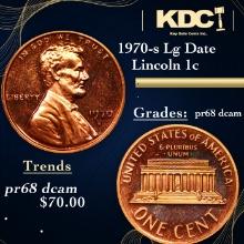 Proof 1970-s Lg Date Lincoln Cent 1c Grades GEM++ Proof Deep Cameo