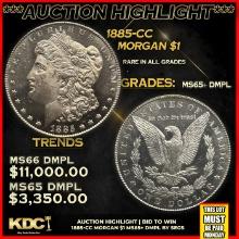 ***Auction Highlight*** 1885-cc Morgan Dollar $1 Graded ms65+ dmpl BY SEGS (fc)