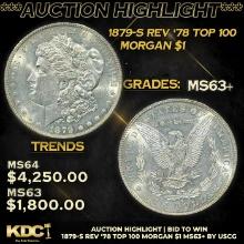 ***Auction Highlight*** 1879-s Rev '78 Top 100 Morgan Dollar $1 Graded Select+ Unc By USCG (fc)