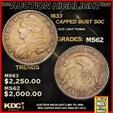 ***Auction Highlight*** 1833 Capped Bust Half Dollar 50c Graded Select Unc By USCG (fc)