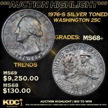 ***Auction Highlight*** 1976-s Silver Washington Quarter Toned near Half a Point From Finest Known 2