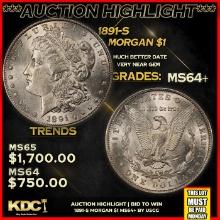 ***Auction Highlight*** 1891-s Morgan Dollar $1 Graded Choice+ Unc By USCG (fc)