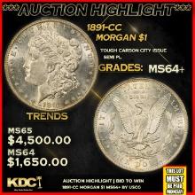 ***Auction Highlight*** 1891-cc Morgan Dollar $1 Graded Choice+ Unc By USCG (fc)