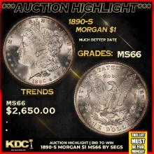 ***Auction Highlight*** 1890-s Morgan Dollar $1 Graded ms66 BY SEGS (fc)