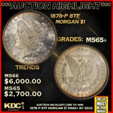 ***Auction Highlight*** 1878-p 8tf Morgan Dollar $1 Graded ms65+ BY SEGS (fc)