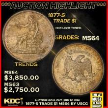 ***Auction Highlight*** 1877-s Trade Dollar $1 Graded Choice Unc By USCG (fc)