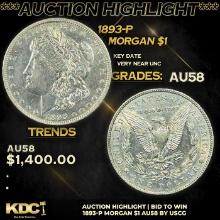 ***Auction Highlight*** 1893-p Morgan Dollar $1 Graded Choice AU/BU Slider By USCG (fc)