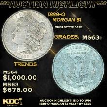 ***Auction Highlight*** 1889-O Morgan Dollar $1 Graded ms63+ BY SEGS (fc)