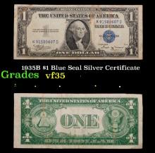 1935B $1 Blue Seal Silver Certificate Grades vf++