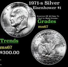 1971-s Silver Eisenhower Dollar 1 Graded ms67 BY SEGS