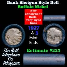 Buffalo Nickel Shotgun Roll in Old Bank Style 'Bell Telephone' Wrapper 1927 & d Mint Ends