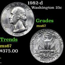 1982-d Washington Quarter 25c Grades GEM++ Unc