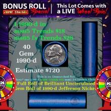INSANITY The CRAZY Nickel Wheel 1000s won so far, WIN this 1990-d BU  roll get 1-5 FREE