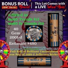 INSANITY The CRAZY Nickel Wheel 1000s won so far, WIN this 2001-d BU  roll get 1-5 FREE