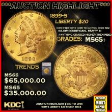 ***Major Highlight*** 1899-s Gold Liberty Double Eagle $20 ms65+ SEGS (fc)
