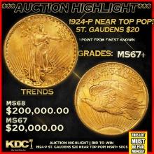 ***Major Highlight*** 1924-p Gold St. Gaudens Double Eagle Near Top Pop! $20 ms67+ SEGS (fc)