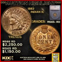 ***Major Highlight*** 1893 Indian Cent 1c ms65+ rd SEGS (fc)