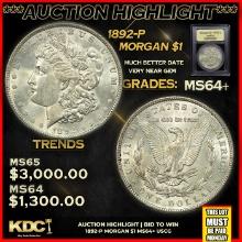 ***Major Highlight*** 1892-p Morgan Dollar $1 Choice+ Unc USCG (fc)
