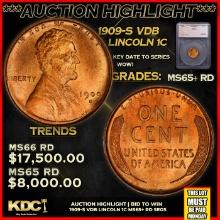 ***Major Highlight*** 1909-s VDB Lincoln Cent 1c ms65+ rd SEGS (fc)