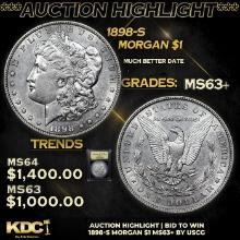***Auction Highlight*** 1898-s Morgan Dollar 1 Select+ Unc USCG (fc)