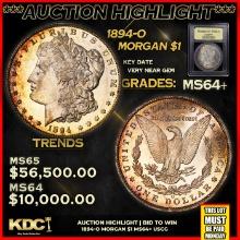 ***Major Highlight*** 1894-o Morgan Dollar $1 Choice+ Unc USCG (fc)