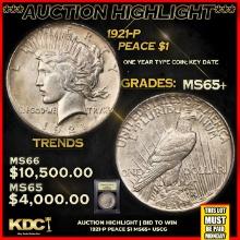 ***Major Highlight*** 1921-p Peace Dollar $1 GEM+ Unc USCG (fc)