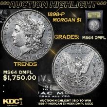 ***Auction Highlight*** 1898-p Morgan Dollar $1 Choice Unc DMPL USCG (fc)