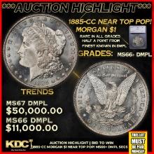 ***Major Highlight*** 1885-cc Morgan Dollar Near Top Pop! $1 ms66+ dmpl SEGS (fc)