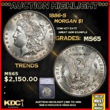 ***Major Highlight*** 1886-s Morgan Dollar $1 ms65 SEGS (fc)