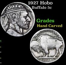 1927 Hobo Buffalo Nickel 5c Grades Hand Carved