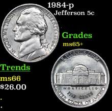 1984-p Jefferson Nickel 5c Grades GEM+ Unc