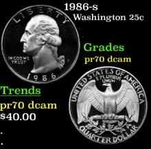 1986-s Proof Washington Quarter 25c Grades GEM++ Proof Deep Cameo