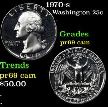 1970-s Proof Washington Quarter 25c Grades GEM++ Proof Cameo