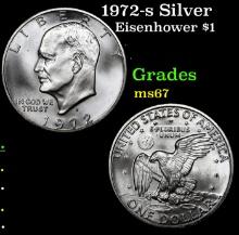 1972-s Silver Eisenhower Dollar $1 Grades GEM++ Unc