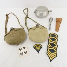 Vintage Scout/Military canteens, badges and more
