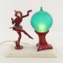 Harlequin Dancer Art Deco Lamp - works