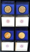 Complete triple run of all 4 1972-1975 official American Revolution Bicentennial medals