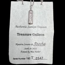 Authentic Atocha .999 fine silver ingot on a sterling silver chain