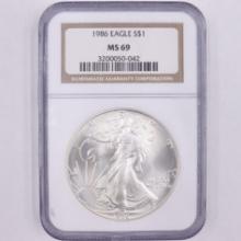 Certified 1986 U.S. American Eagle silver dollar