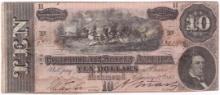 1864 Confederate States of America $10 banknote