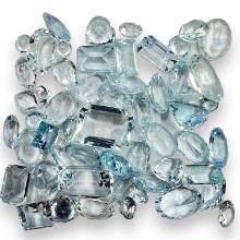 Unmounted light blue gemstones, natural & simulants