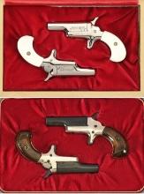 Two Cased Pairs of Colt Fourth Model Derringers
