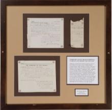 Three Framed Documented Relating to Sheriff Pat Garrett