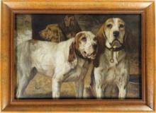 Framed Henry R. Poore "Bear Dogs" Print